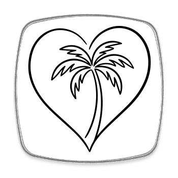 Palme Herz Liebe - Viereckiger Kühlschrankmagnet - Weiß - Vorne