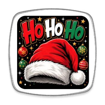 Style Père Noël HoHoHo - Magnet carré - blanc - Devant