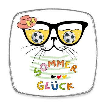 Sommerglück Fußball - Viereckiger Kühlschrankmagnet - Weiß - Vorne