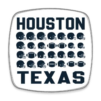 Grille de football du Texas avec casques - Magnet carré - blanc - Devant