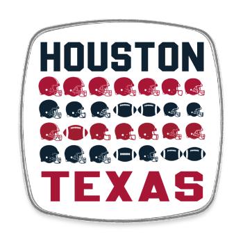Houston Texas Retro Football - Viereckiger Kühlschrankmagnet - Weiß - Vorne