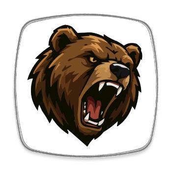 Brown Bear Cartoon - Square fridge magnet - white - Front