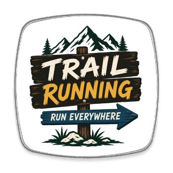 Trailrunning – Lauf überall - Viereckiger Kühlschrankmagnet - Weiß - Vorne