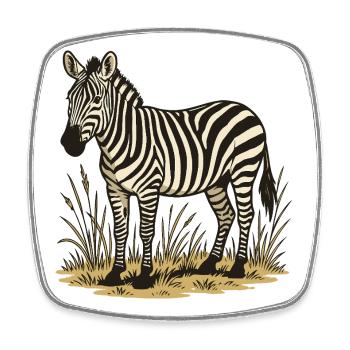 Zebra - Square fridge magnet - white - Front