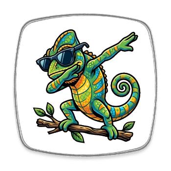 Escarpage du Caméléon - Magnet carré - blanc - Devant
