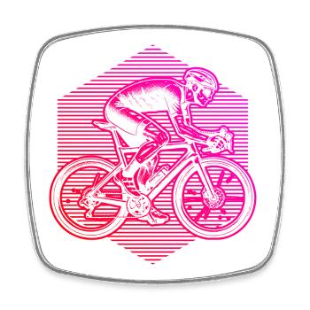Gift idea for a road bike with road bike - Square fridge magnet - white - Front
