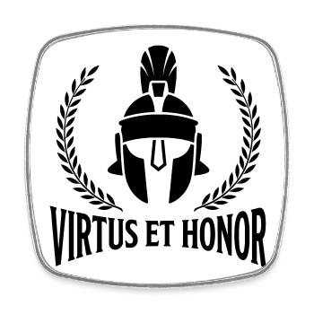 Virtus Et Honor Latin  - Motivational Quote - Square fridge magnet - white - Front
