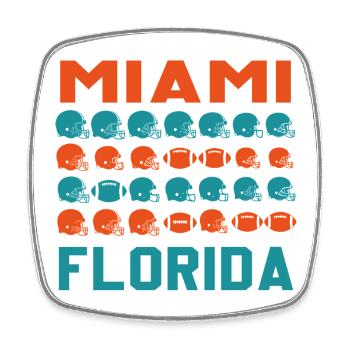 Miami Football Pop Art - Viereckiger Kühlschrankmagnet - Weiß - Vorne