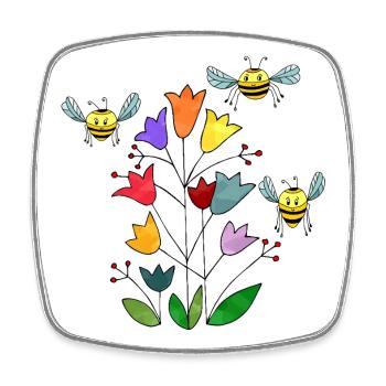 Insekten - Viereckiger Kühlschrankmagnet - Weiß - Vorne