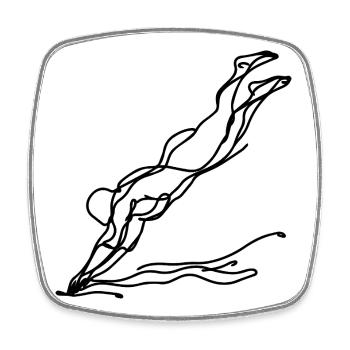 Schwimmerin Zeichnung - Viereckiger Kühlschrankmagnet - Weiß - Vorne