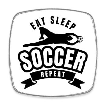 EAT SLEEP SOCCER REPEAT  - Square fridge magnet - white - Front