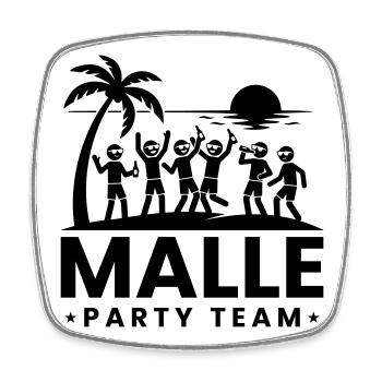 Malle Party Team Urlaub - Viereckiger Kühlschrankmagnet - Weiß - Vorne