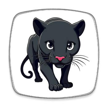 Panther - Square fridge magnet - white - Front