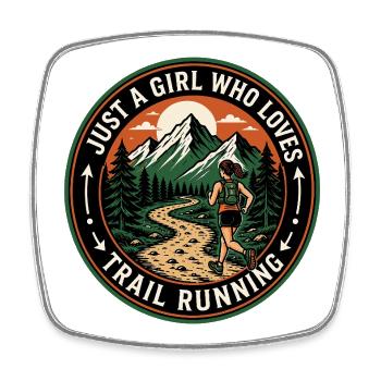 Nur ein Mädchen, das Trailrunning liebt - Viereckiger Kühlschrankmagnet - Weiß - Vorne