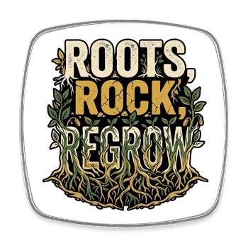 Roots Rock Regrow Farmer - Viereckiger Kühlschrankmagnet - Weiß - Vorne