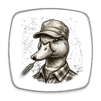 Canard fermier cool dans un style rétro vintage - Magnet carré - blanc - Devant