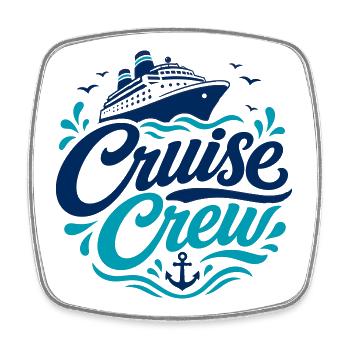 Kreuzfahrt Crew Logo Nautik - Viereckiger Kühlschrankmagnet - Weiß - Vorne
