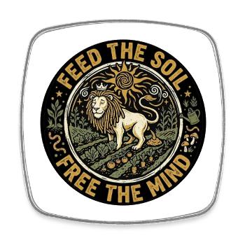 Feed The Reggae Soil - Square fridge magnet - white - Front