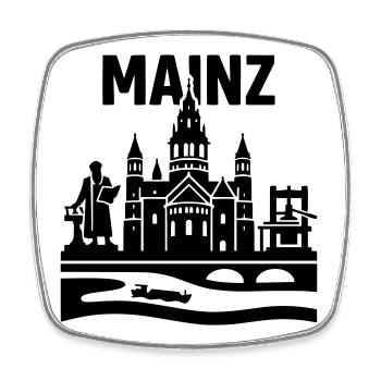 Mainz Silhouette Landmark - Square fridge magnet - white - Front