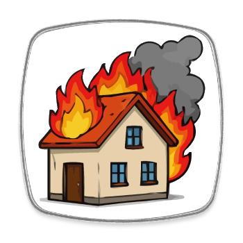 feuer-haus - Viereckiger Kühlschrankmagnet - Weiß - Vorne