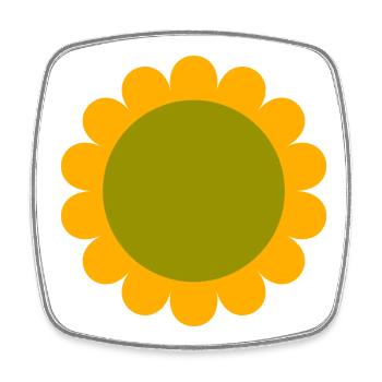 Abstract Sunflower Green Yellow - Square fridge magnet - white - Front