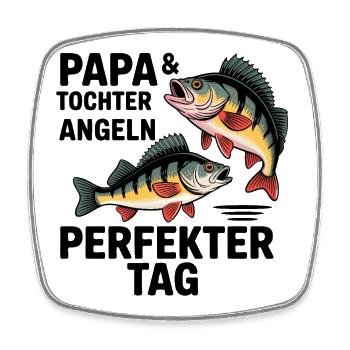 Papa und Tochter – Perfekter Tag am Wasser - Viereckiger Kühlschrankmagnet - Weiß - Vorne