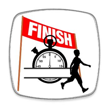 Walking Finish Time Women - Square fridge magnet - white - Front