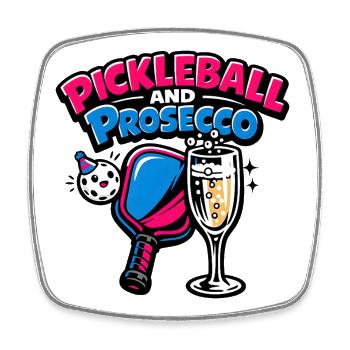 Pickleball Prosecco Logo - Viereckiger Kühlschrankmagnet - Weiß - Vorne