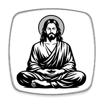 Jesus in meditation - Viereckiger Kühlschrankmagnet - Weiß - Vorne