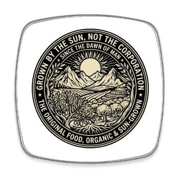 Food Grown By The Sun - Viereckiger Kühlschrankmagnet - Weiß - Vorne