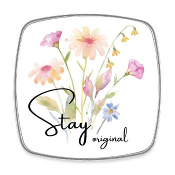 Watercolor Flower Bouquet - Square fridge magnet - white - Front