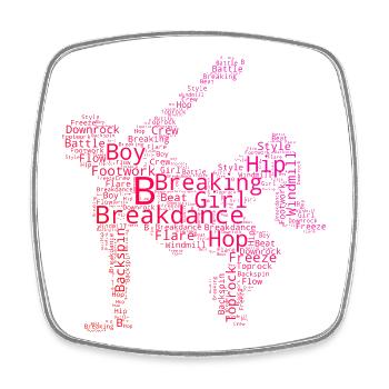 Geschenkidee für den Hip-Hop-Tänzer mit Breakdance - Viereckiger Kühlschrankmagnet - Weiß - Vorne