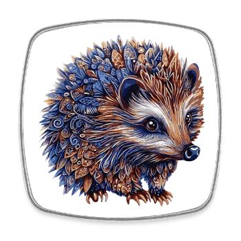 Hedgehog Colorful - Square fridge magnet - white - Front