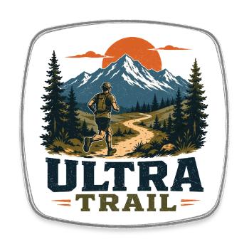 Trailrunning – Ultra Trail - Viereckiger Kühlschrankmagnet - Weiß - Vorne
