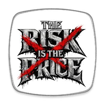 Cross Risk: Rebellious Red X - Viereckiger Kühlschrankmagnet - Weiß - Vorne