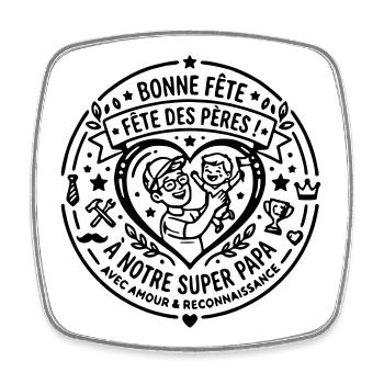 Fête des pères  - Magnet carré - blanc - Devant