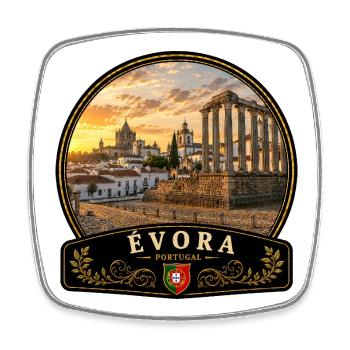 Evora Portugal Altstadt Urlaub Europa Atlantik - Viereckiger Kühlschrankmagnet - Weiß - Vorne