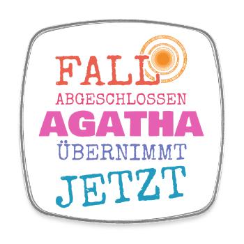 Fall Abgeschlossen – Agatha Übernimmt - Viereckiger Kühlschrankmagnet - Weiß - Vorne
