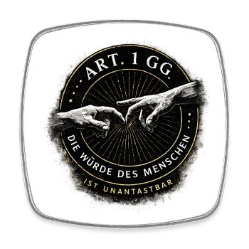 Würde des Menschen – Art 1 GG - Viereckiger Kühlschrankmagnet - Weiß - Vorne
