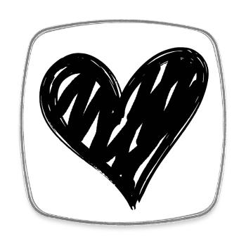Heart - Square fridge magnet - white - Front