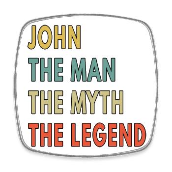 John The Man The Myth The Legend Funny - Viereckiger Kühlschrankmagnet - Weiß - Vorne