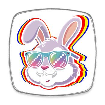 Frohe Ostern Süßer Osterhase Eiersuche Ostereier - Viereckiger Kühlschrankmagnet - Weiß - Vorne