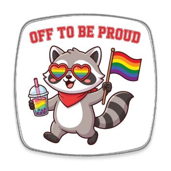 Pride Month LGBTQ - Off To Be Proud - Square fridge magnet - white - Front