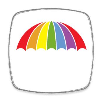 LGBTQ Retro Schirm für Gay Pride - Viereckiger Kühlschrankmagnet - Weiß - Vorne