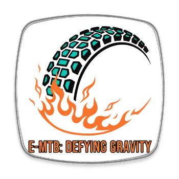 Pneume à flamme de gravité défiant la VTT électrique - Magnet carré - blanc - Devant