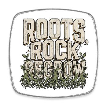 Roots Rock Regrow - Magnet carré - blanc - Devant