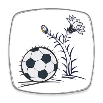 Football as a cactus - Square fridge magnet - white - Front