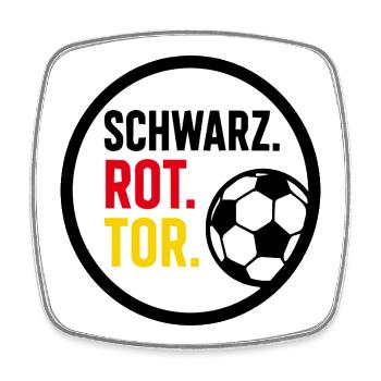 Schwarz Rot Tor Deutschland Fußball Fan - Viereckiger Kühlschrankmagnet - Weiß - Vorne