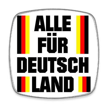 Alle für Deutschland - Viereckiger Kühlschrankmagnet - Weiß - Vorne