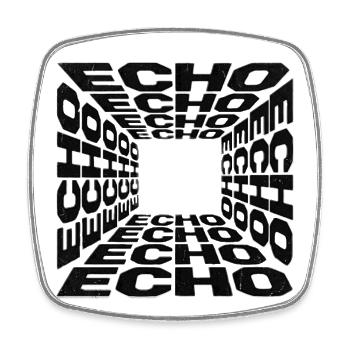 Tunnel Echoes Typographic Pattern - Square fridge magnet - white - Front